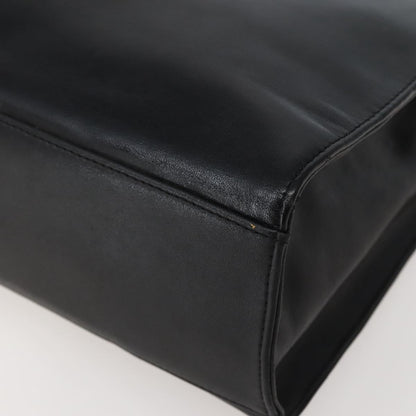 Gianni Versace Gianni Versace Chain Tote Bag Leather Black Gold Authentic bs29493