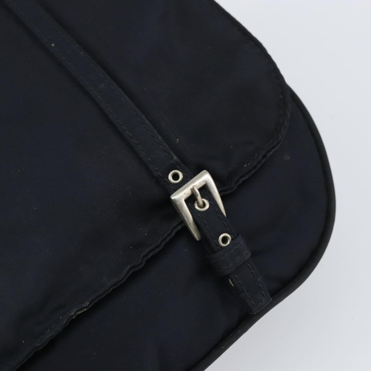 Prada PRADA Shoulder Bag Nylon Navy Silver Authentic 162420