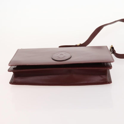 Cartier CARTIER Shoulder Bag Leather 5 Set Bordeaux Gold Authentic mr2108