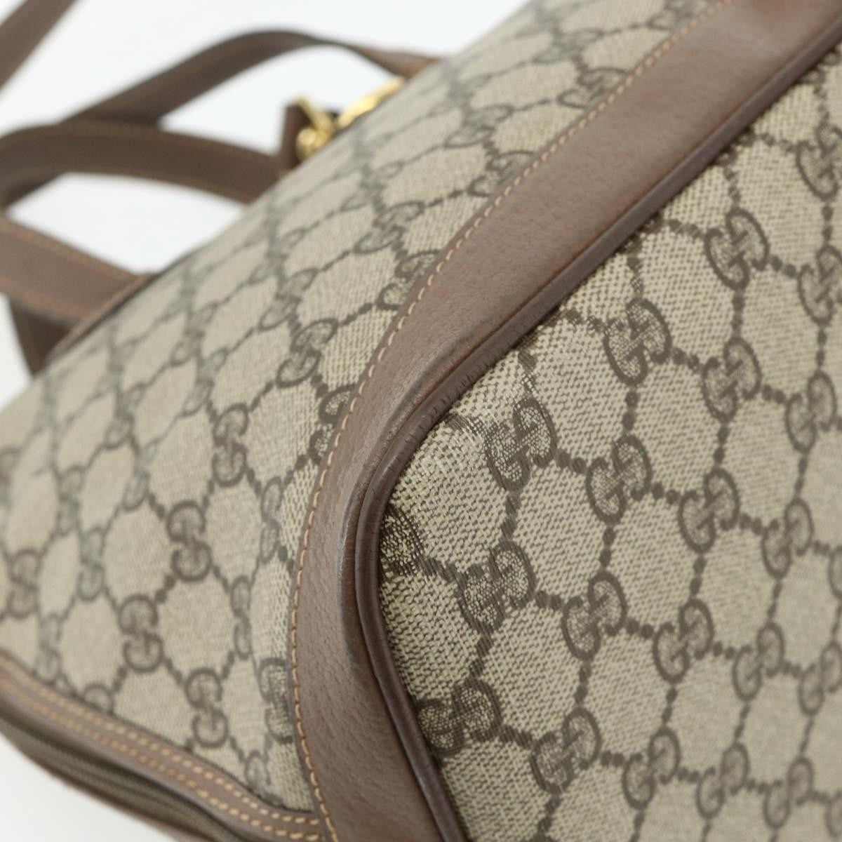 Gucci GUCCI GG Supreme Hand Bag PVC 2way Beige Gold Authentic 179199