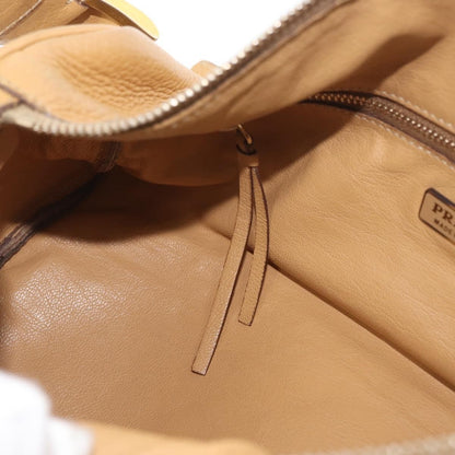 Prada PRADA Shoulder Bag Leather Brown Gold Authentic 172272