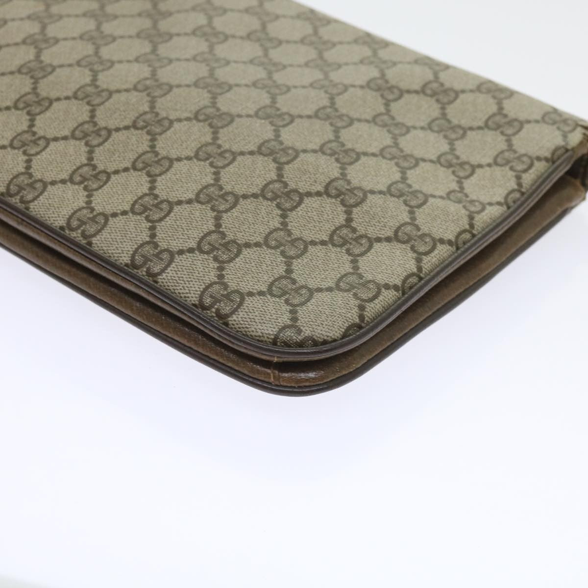 Gucci GUCCI GG Supreme Shoulder Bag PVC Leather Beige Authentic th4221