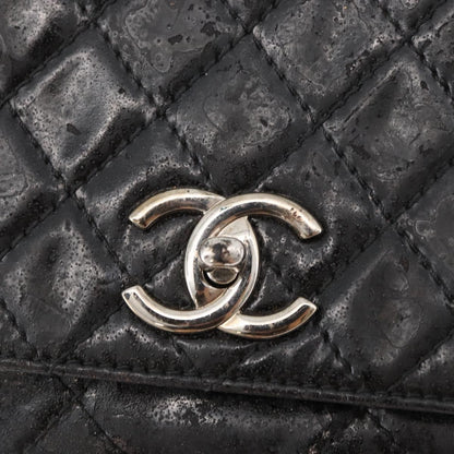 Chanel CHANEL Matelasse Chain Shoulder Bag Patent leather Black Silver CC Authentic 158095