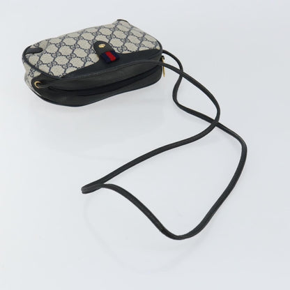 Gucci GUCCI GG Supreme Sherry Line Shoulder Bag PVC Navy Red 89 02 066 Authentic 150546