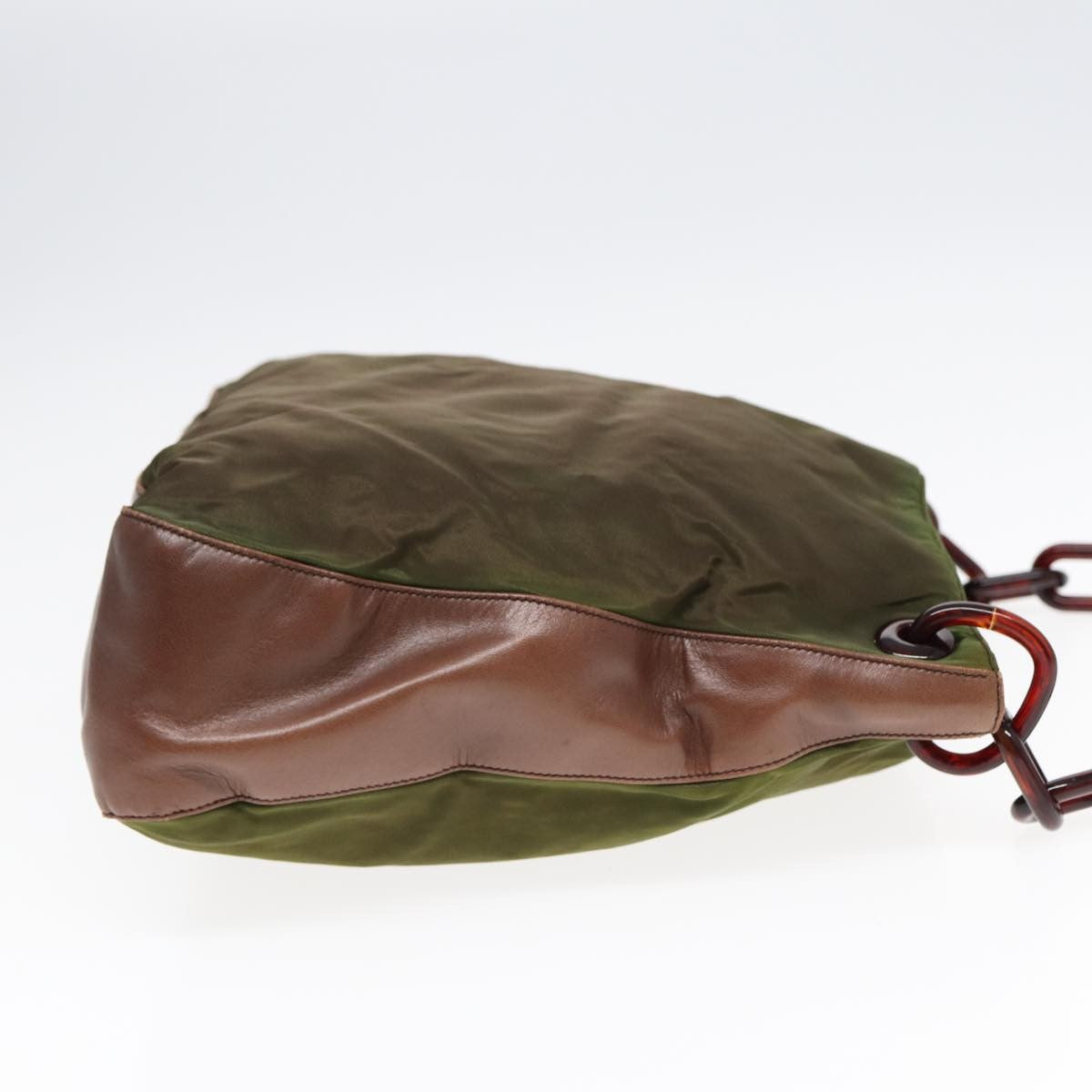 Prada PRADA Shoulder Bag Nylon Leather Green Authentic 89043