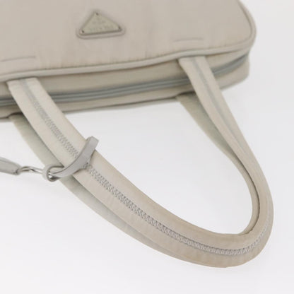 Prada PRADA Tote Bag Nylon White Silver Authentic am10449