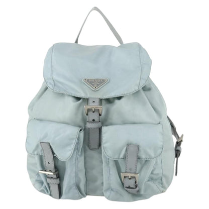 Prada PRADA Backpack Nylon Light Blue Silver Authentic BA9058 Bag