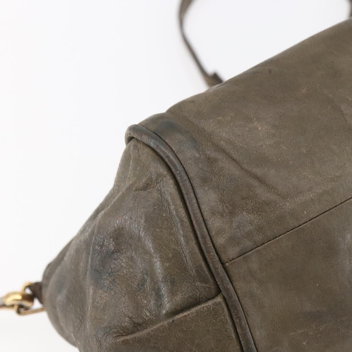 Chloé Chloé Chloe Etel Hand Bag Leather 2way Beige Gold Authentic bs30955