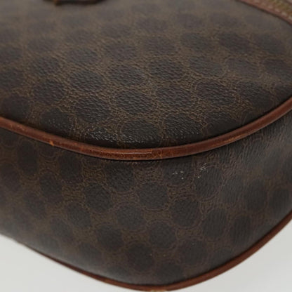 Celine CELINE Macadam Canvas Shoulder Bag PVC Leather Brown Gold Authentic bs19763
