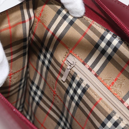 Burberry BURBERRY Hand Bag Leather Bordeaux Silver Authentic 181526