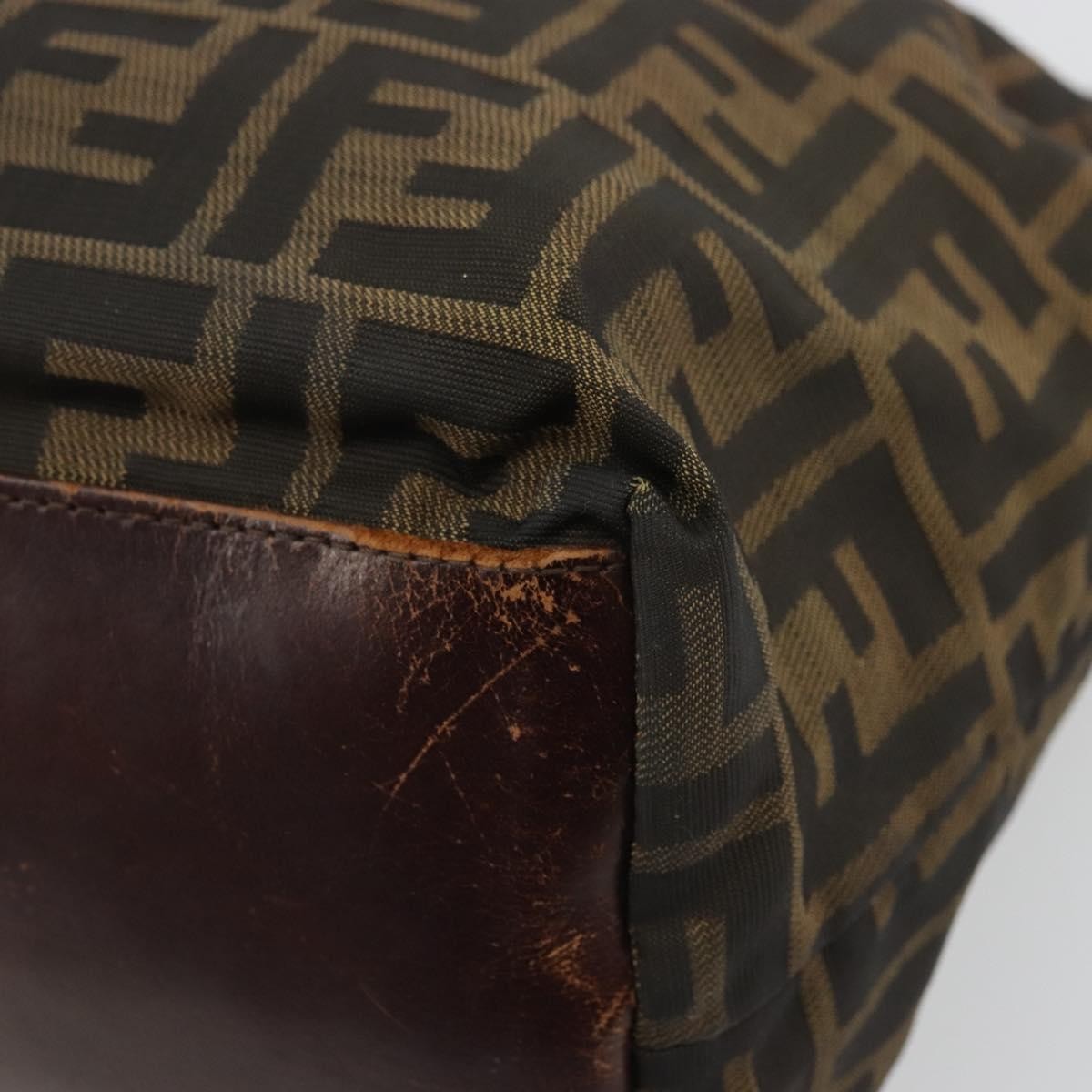 Fendi FENDI Zucca Canvas Tote Bag Brown Black Authentic 175192