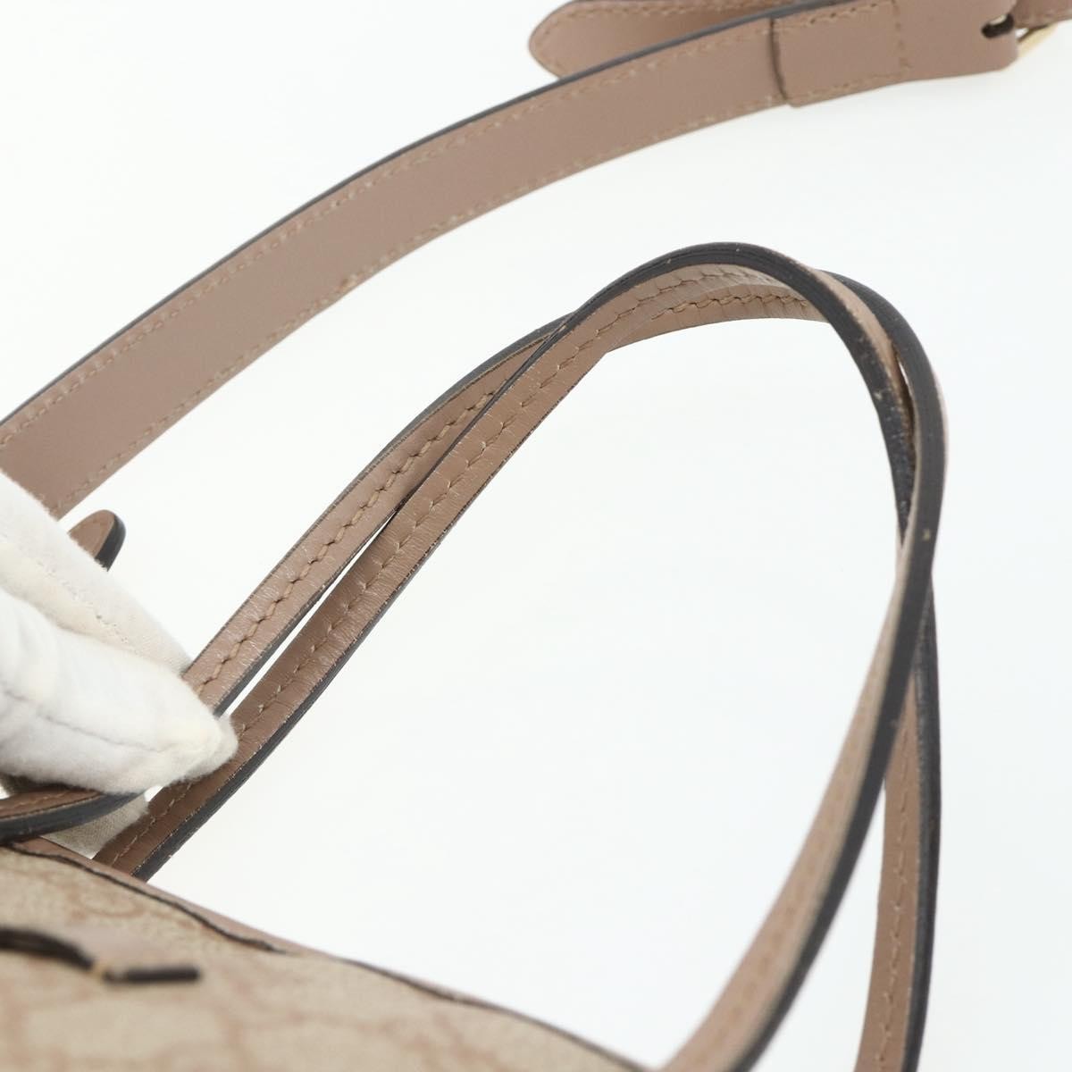 Gucci GUCCI GG Supreme Tote Bag PVC 2way Beige Gold 353440 Authentic 178185