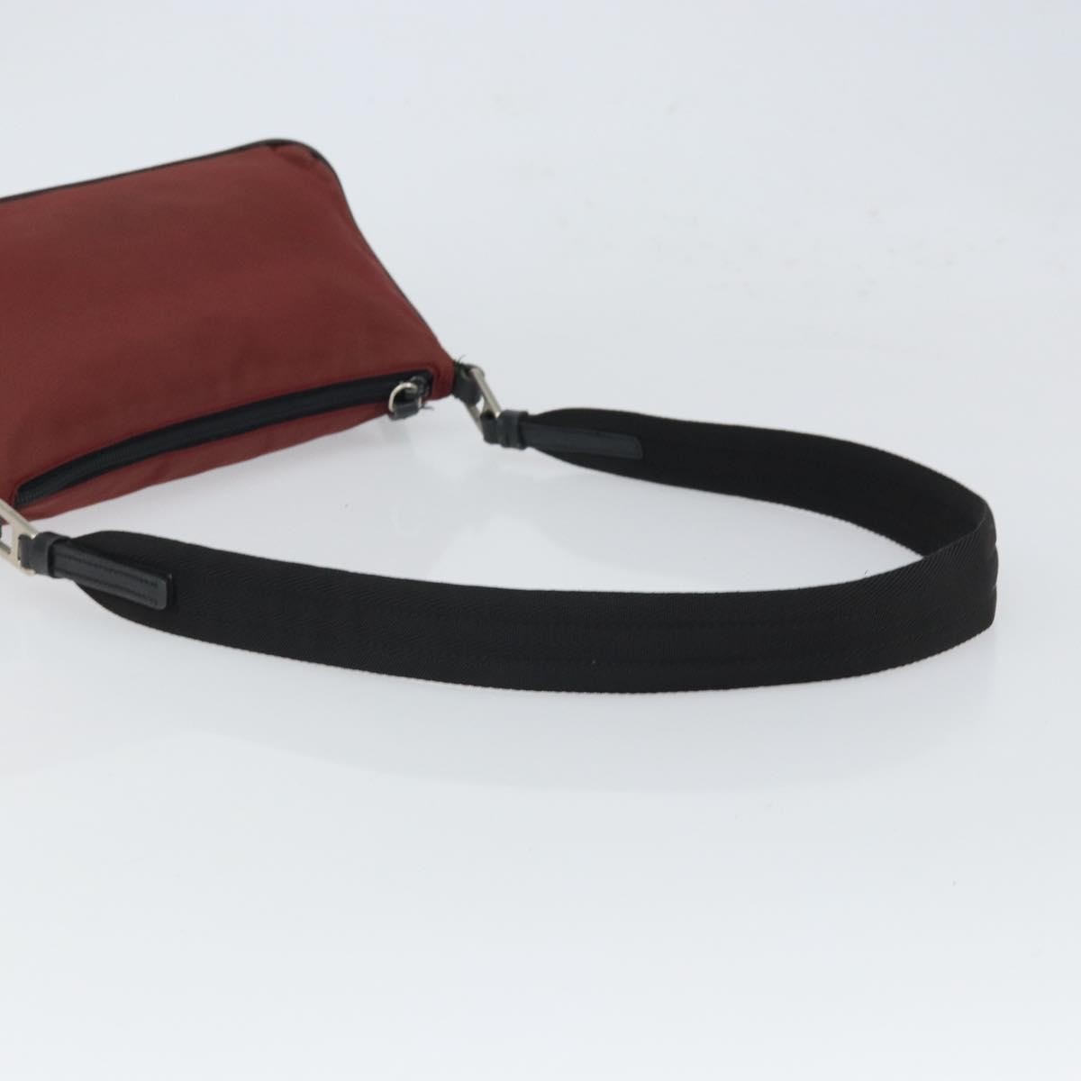 Prada PRADA Shoulder Bag Nylon Red Silver Authentic ep12904