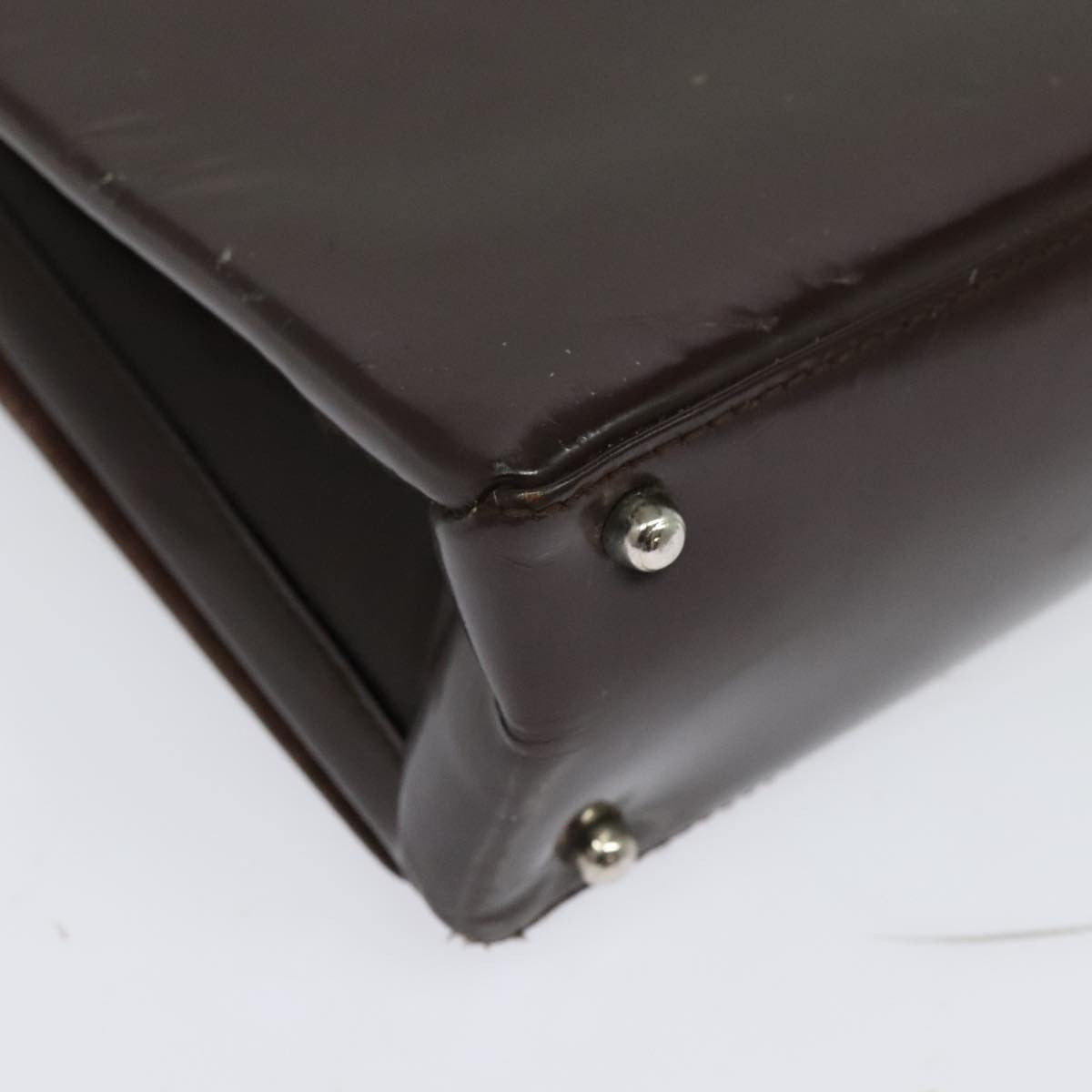 Gucci GUCCI Shoulder Bag Patent leather Brown Silver 002 2046 0433 Authentic bs26623