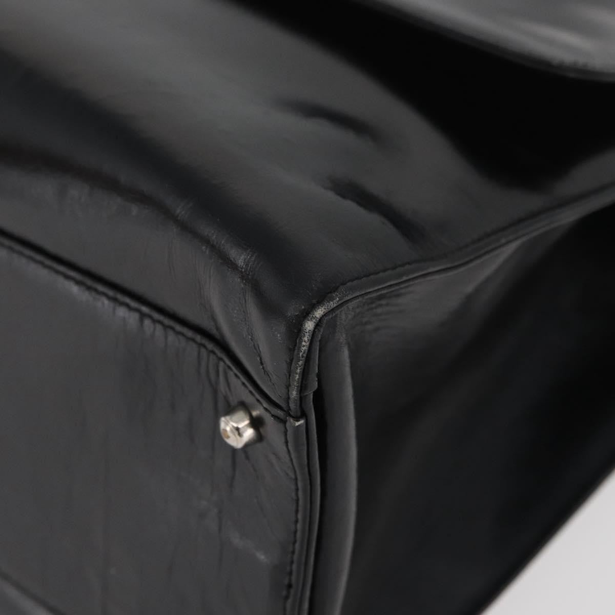 Gucci GUCCI Tote Bag Leather Black Silver Authentic 175365