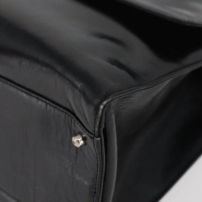 Gucci GUCCI Tote Bag Leather Black Silver Authentic 175365