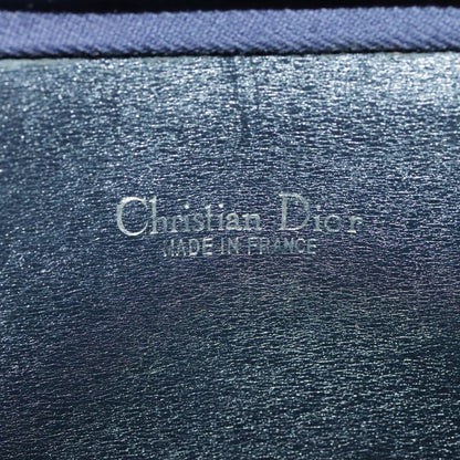 Dior Christian Dior Trotter Canvas Shoulder Bag Navy Gold Authentic 98475