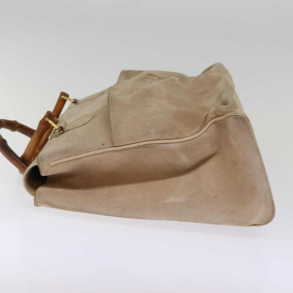 Gucci GUCCI Bamboo Tote Bag Suede 2way Beige 002 2855 0322 0 Authentic 77226