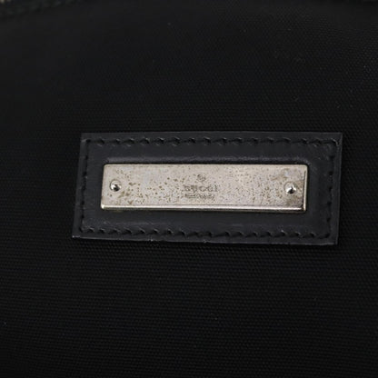 Gucci GUCCI Shoulder Bag Canvas Black Silver Authentic BA11545