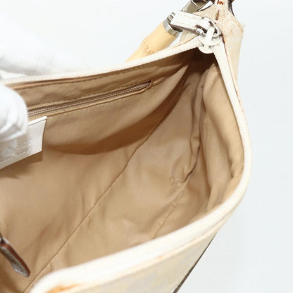 Gucci GUCCI GG Canvas Bamboo Hand Bag Silver Beige 001 3870 Authentic mr2402
