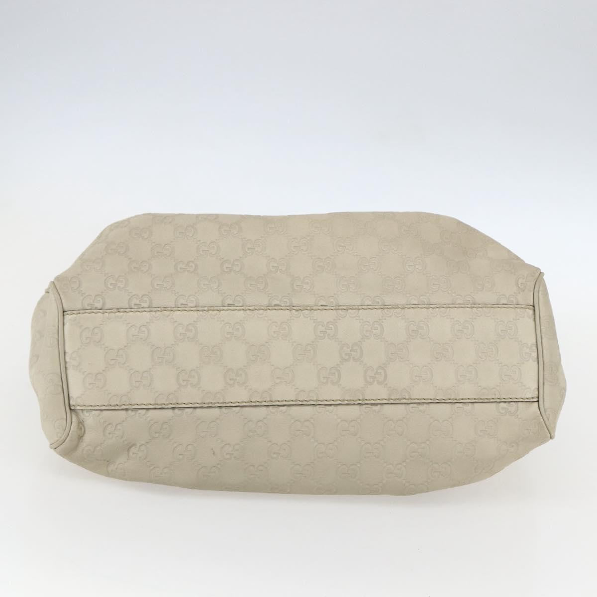 Gucci GUCCI Guccissima GG Canvas Sukey Hand Bag Leather White Gold 211944 Authentic yk20007