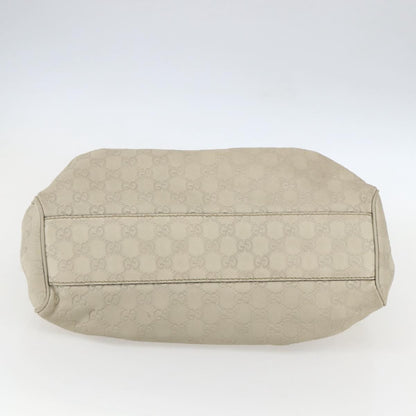 Gucci GUCCI Guccissima GG Canvas Sukey Hand Bag Leather White Gold 211944 Authentic yk20007