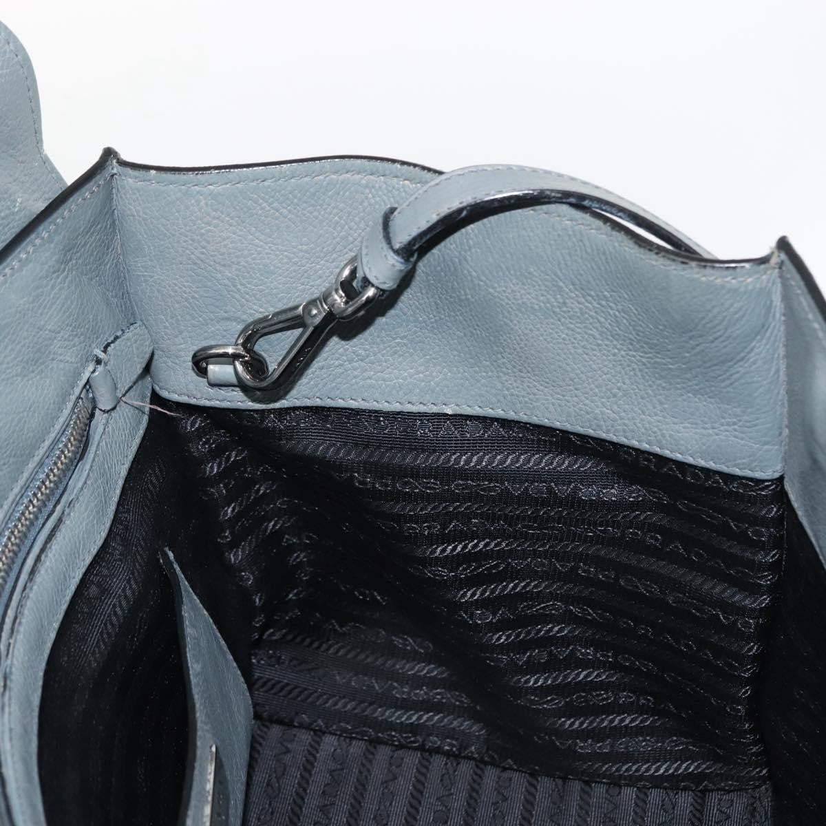 Prada PRADA Hand Bag Leather Gray Silver Authentic 149313
