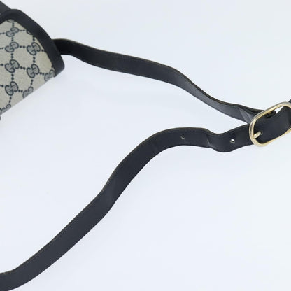 Gucci GUCCI GG Supreme Shoulder Bag PVC Navy Gold Authentic 150027
