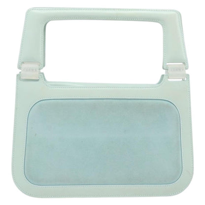 Loewe LOEWE Hand Bag Suede Baby Blue Gold Authentic YKZ454