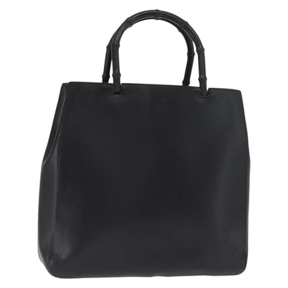 Gucci GUCCI Bamboo Tote Bag Leather Black 002 1059 Authentic 160597
