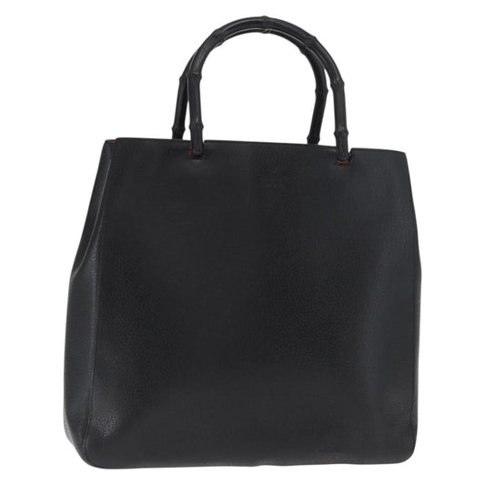 Gucci GUCCI Bamboo Tote Bag Leather Black 002 1059 Authentic 160597
