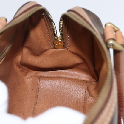 Celine CELINE Macadam Canvas Mini Hand Bag PVC Leather Brown Gold Authentic mr1952