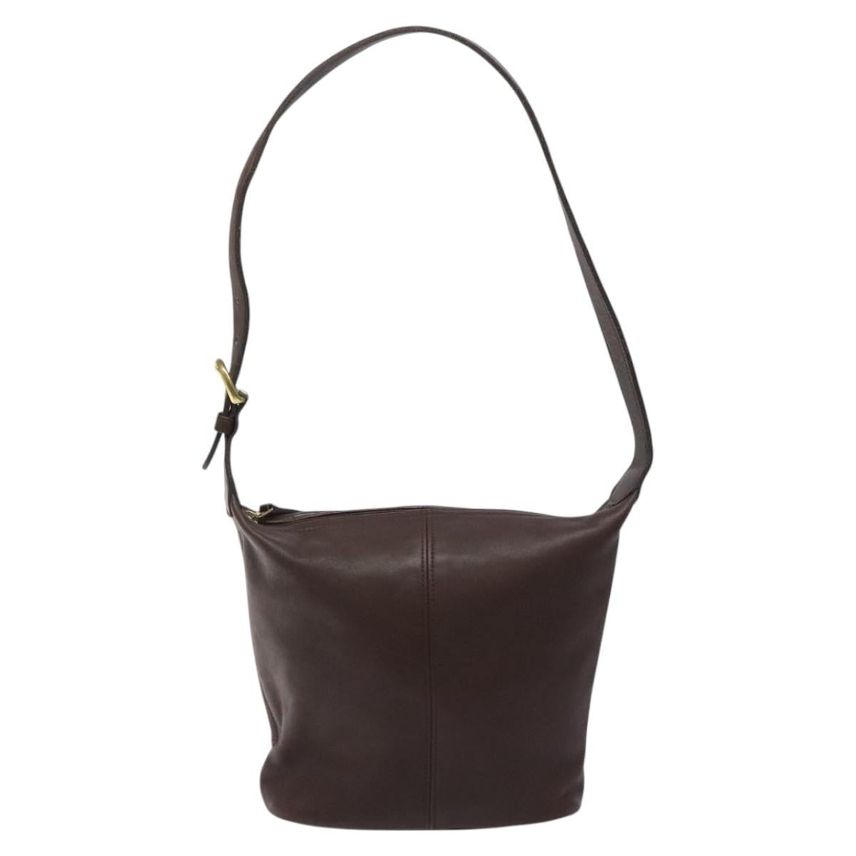 Coach Coach Shoulder Bag Leather Brown gold Authentic am8019