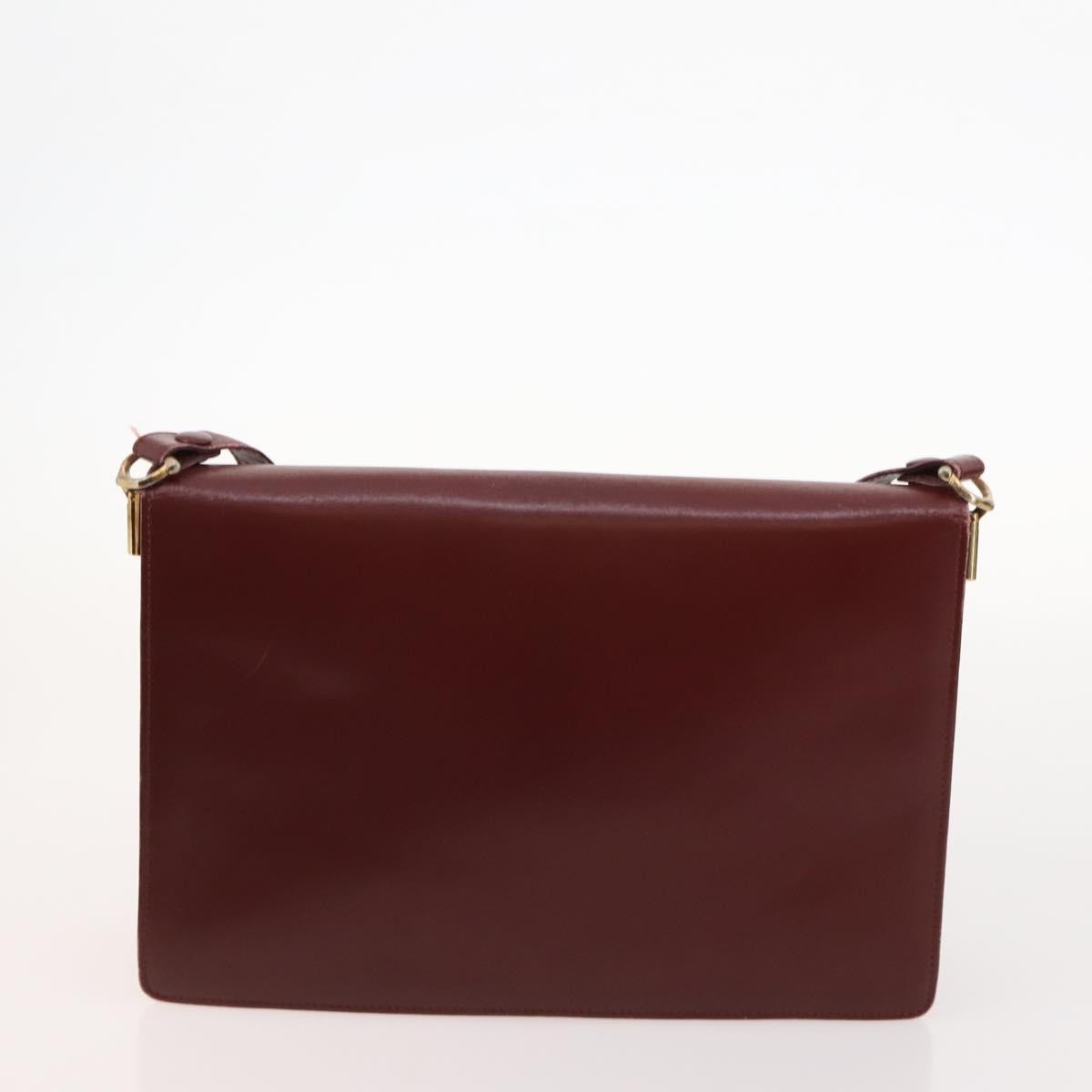 Cartier CARTIER Shoulder Bag Leather 5 Set Bordeaux Gold Authentic mr2108