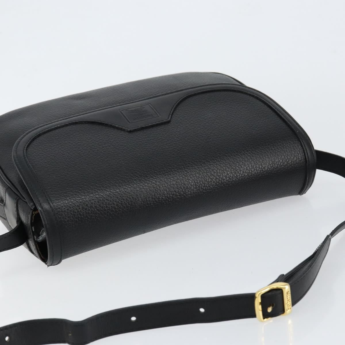 Burberrys Burberrys Nova Check Shoulder Bag Leather Black Gold Authentic bs30325
