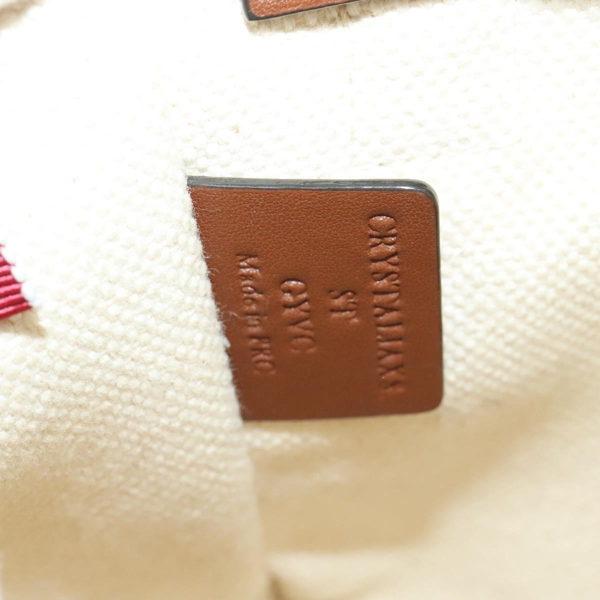 BALLY BALLY Crystalia XS Hand Bag Canvas 2way White Gold Authentic mr1384