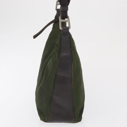 Prada PRADA Shoulder Bag Nylon Khaki Silver Authentic 165486