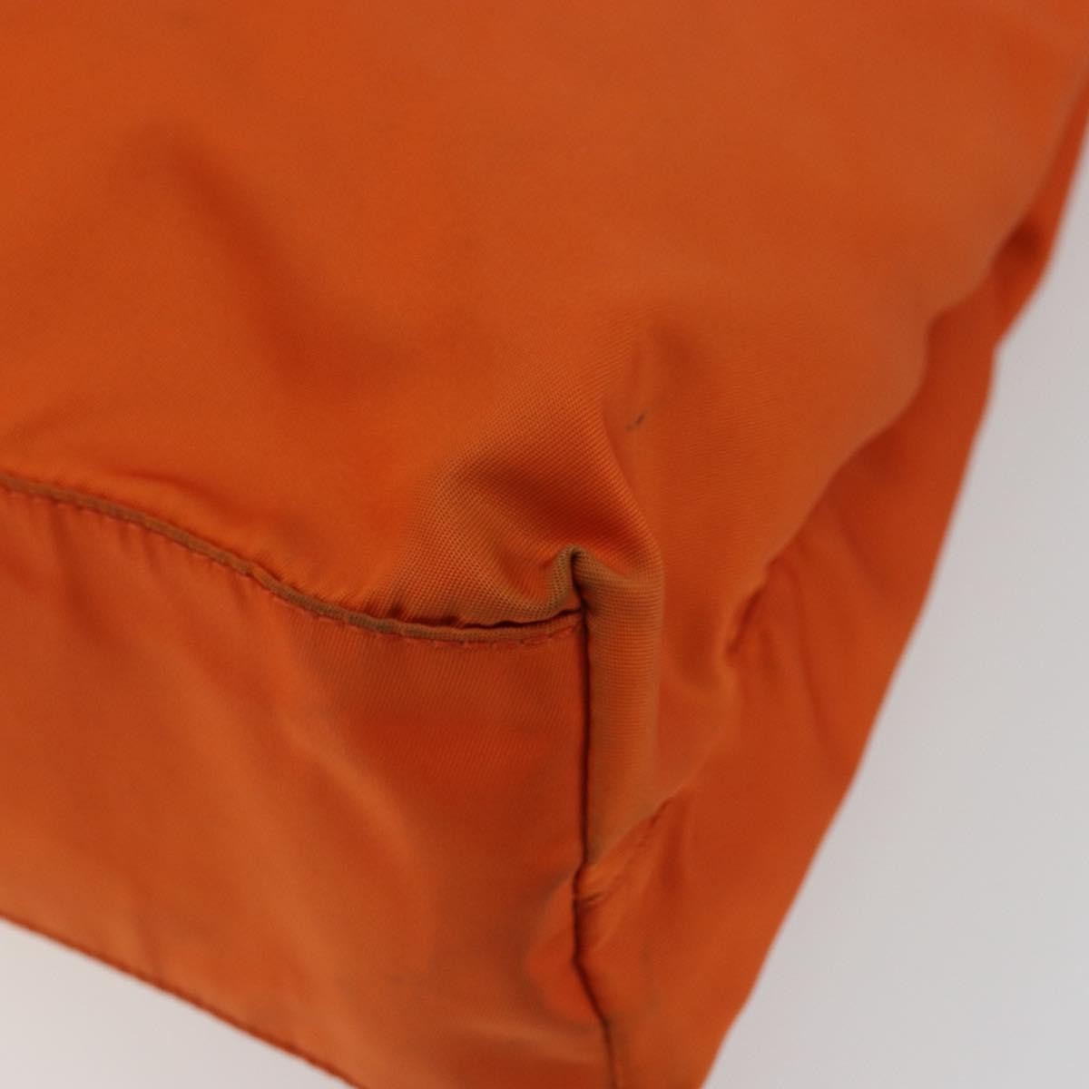 Prada PRADA Tote Bag Nylon Orange Silver Authentic 175378