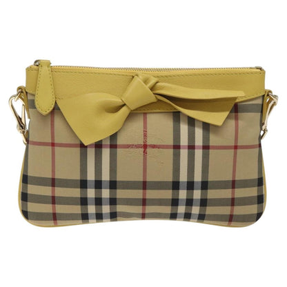 Burberry BURBERRY Nova Check Shoulder Bag Canvas Beige Gold Authentic 114865