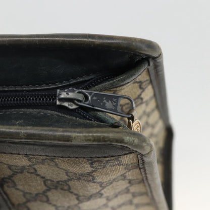 Gucci GUCCI GG Supreme Sherry Line Hand Bag PVC Navy Gold 010 378 Authentic BAZ548