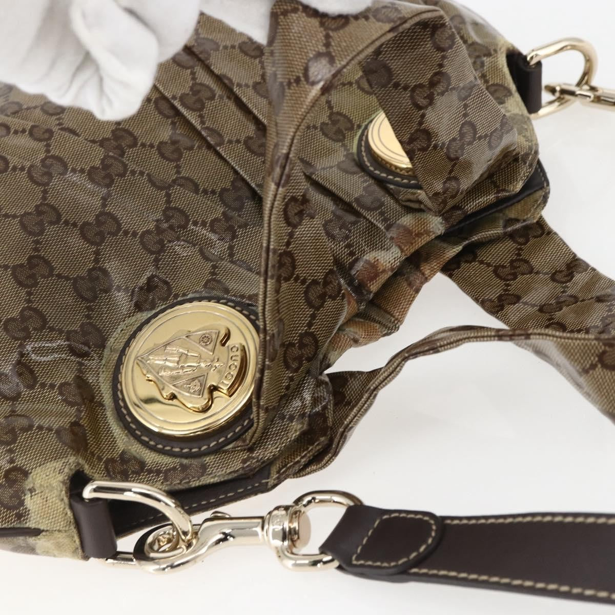 Gucci GUCCI GG Crystal Histeria Bag Coated Canvas 2way Beige Gold 203486 Authentic 154644