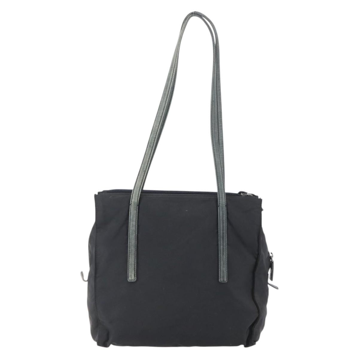 Prada PRADA Hand Bag Nylon Black Silver Authentic 154514