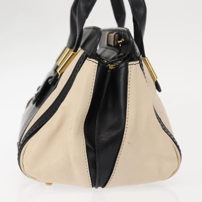 Chloé Chloé Chloe Little Alice Hand Bag Leather 2way White Gold Authentic am9323