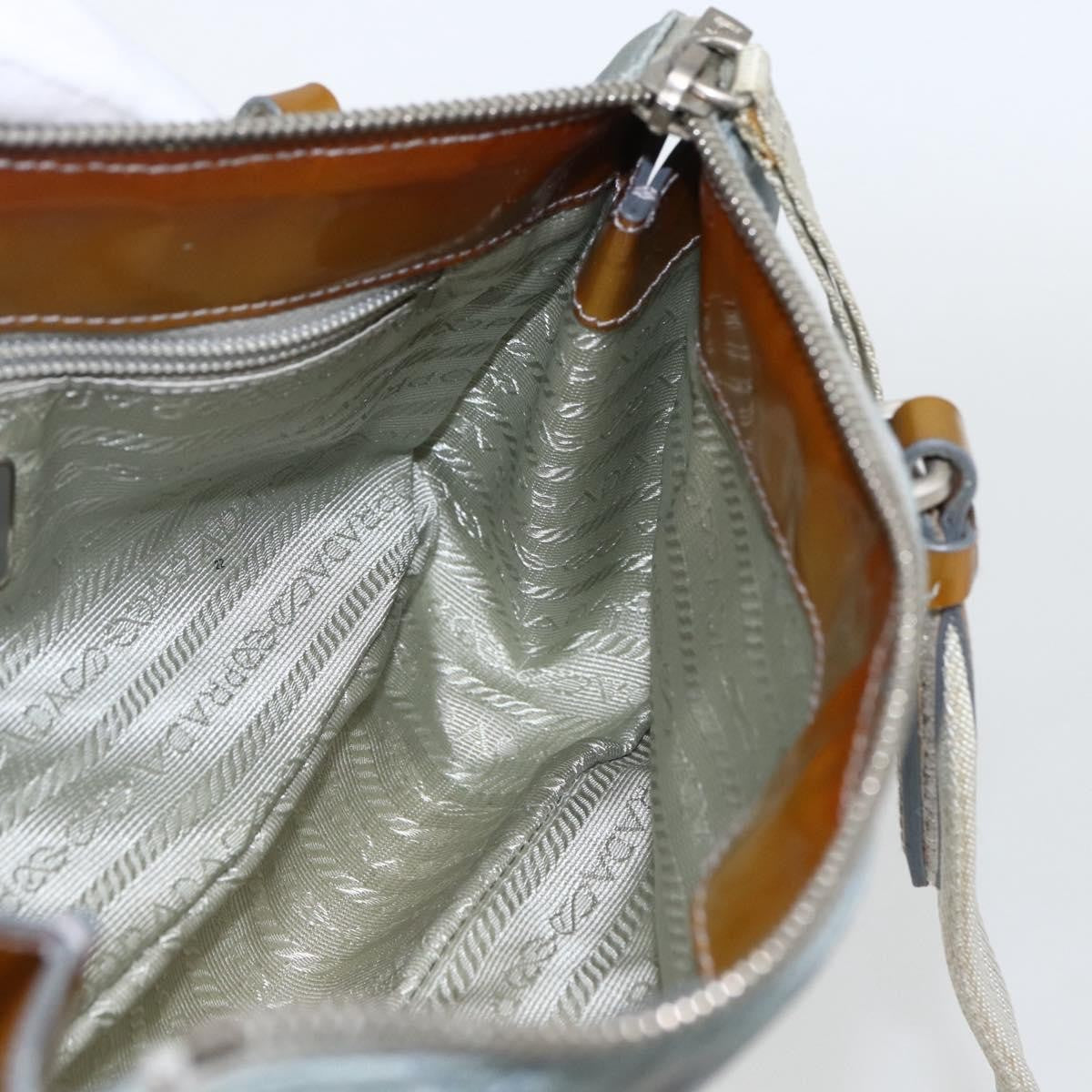 Prada PRADA Tote Bag Nylon Light Blue Silver Authentic 170632