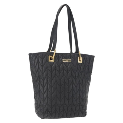Gucci GUCCI Tote Bag Leather Black Gold 002 1099 Authentic 166099