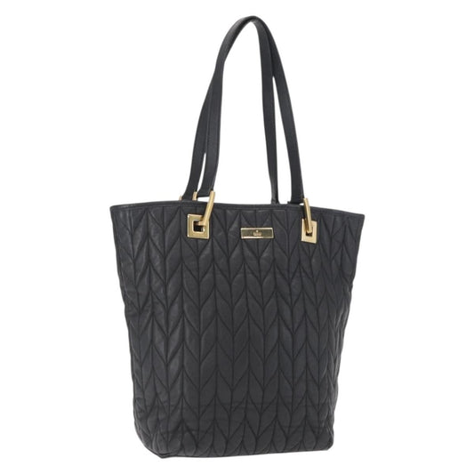 Gucci GUCCI Tote Bag Leather Black Gold 002 1099 Authentic 166099