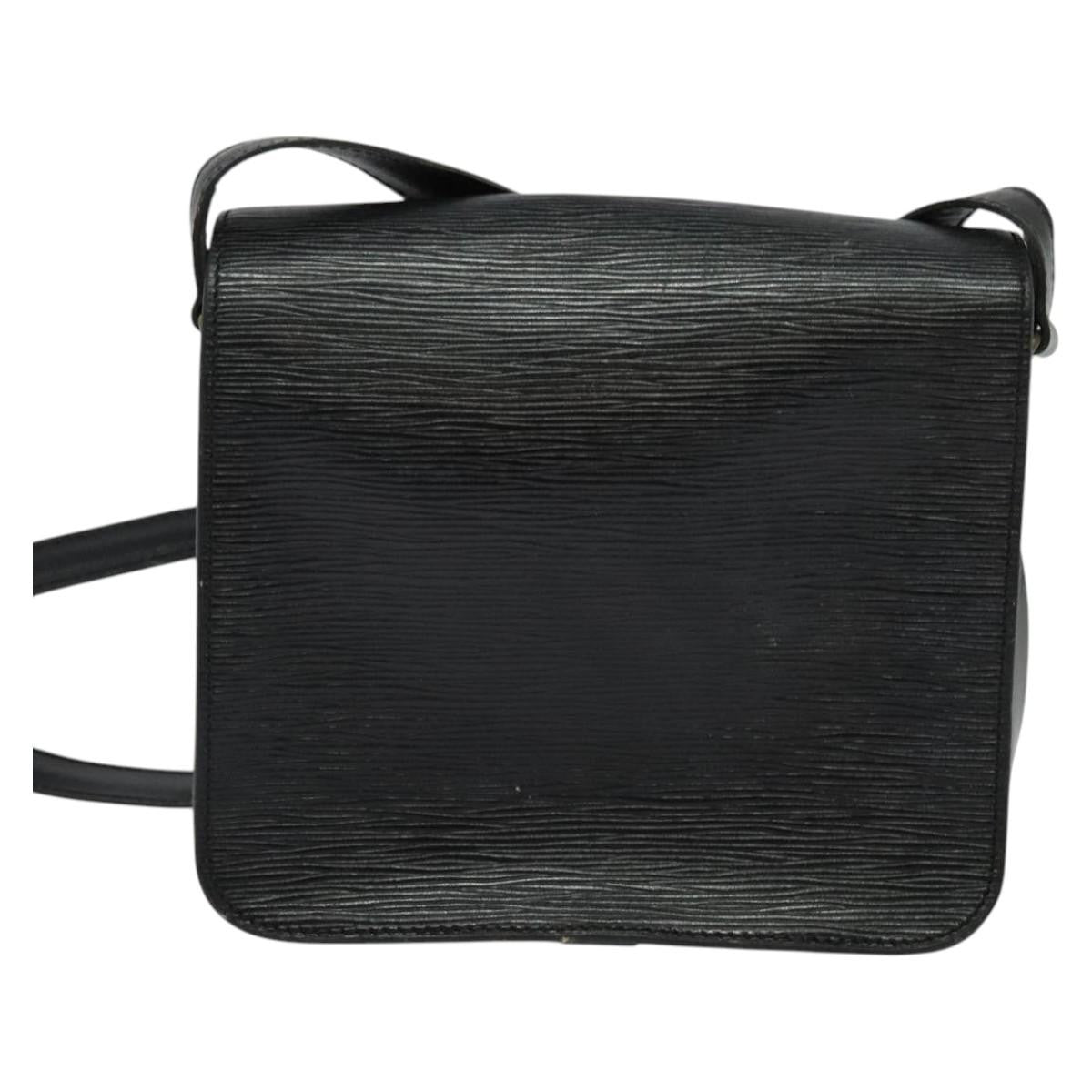 Louis Vuitton LOUIS VUITTON Epi Cartouchiere MM Shoulder Bag Black Noir M52242 LV Authentic BA4693