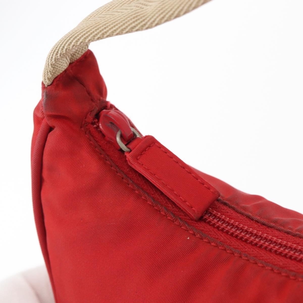 Prada PRADA Hand Bag Nylon Red Authentic 153880