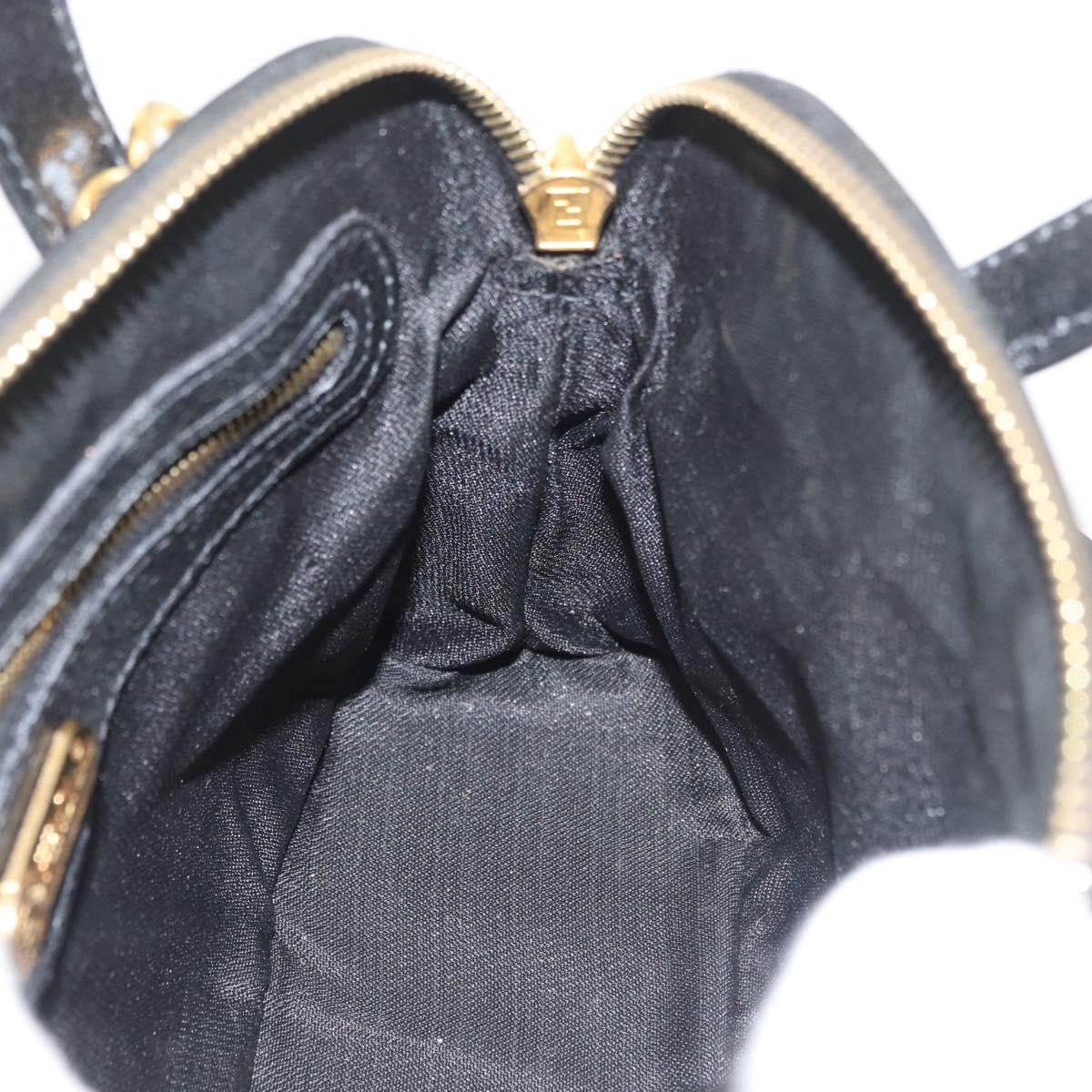 Fendi FENDI Hand Bag Patent leather 2way Black Gold Authentic ti3390