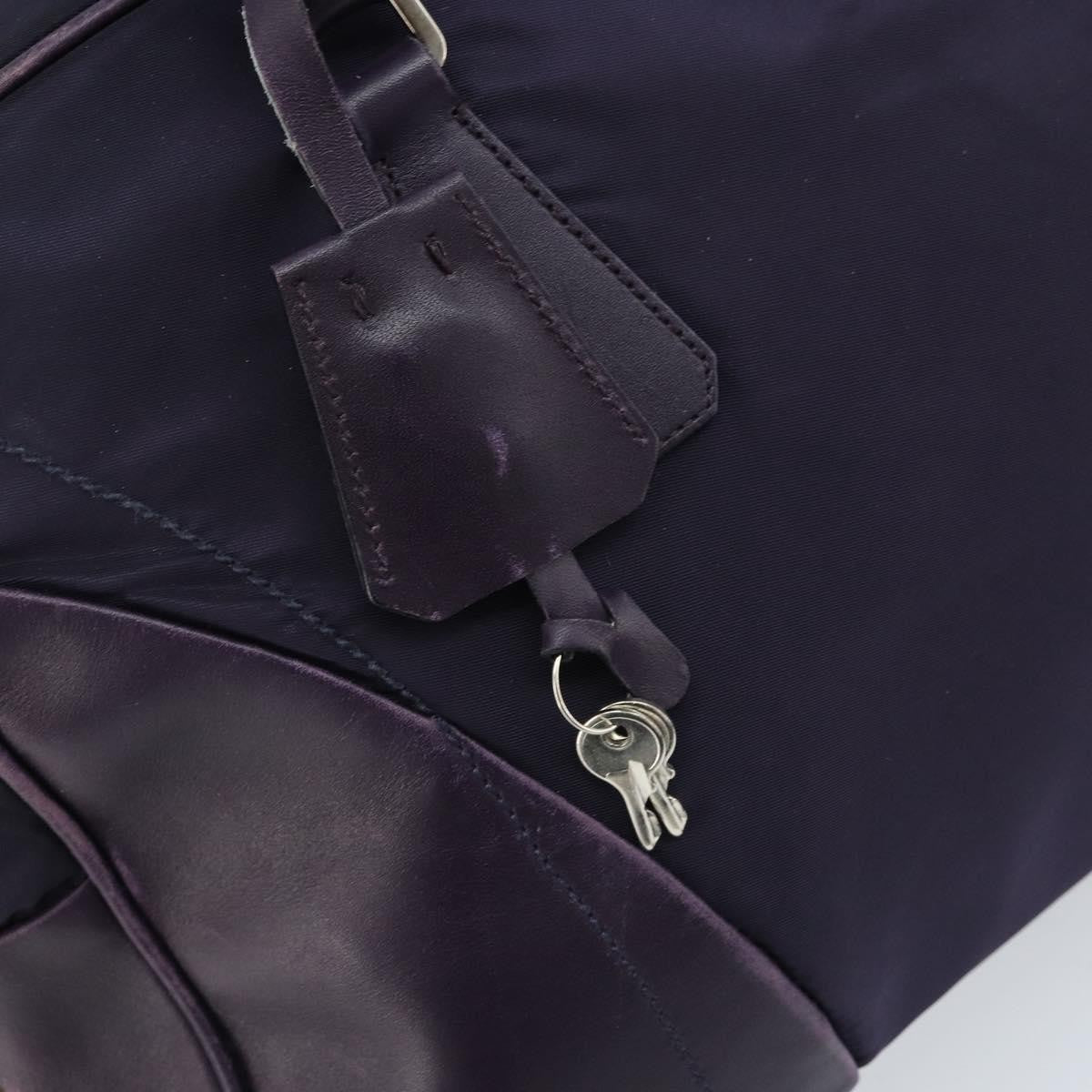 Prada PRADA Boston Bag Nylon Purple Silver Authentic ep13475